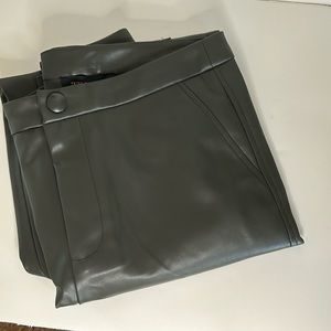 Gray Faux Leather Pants